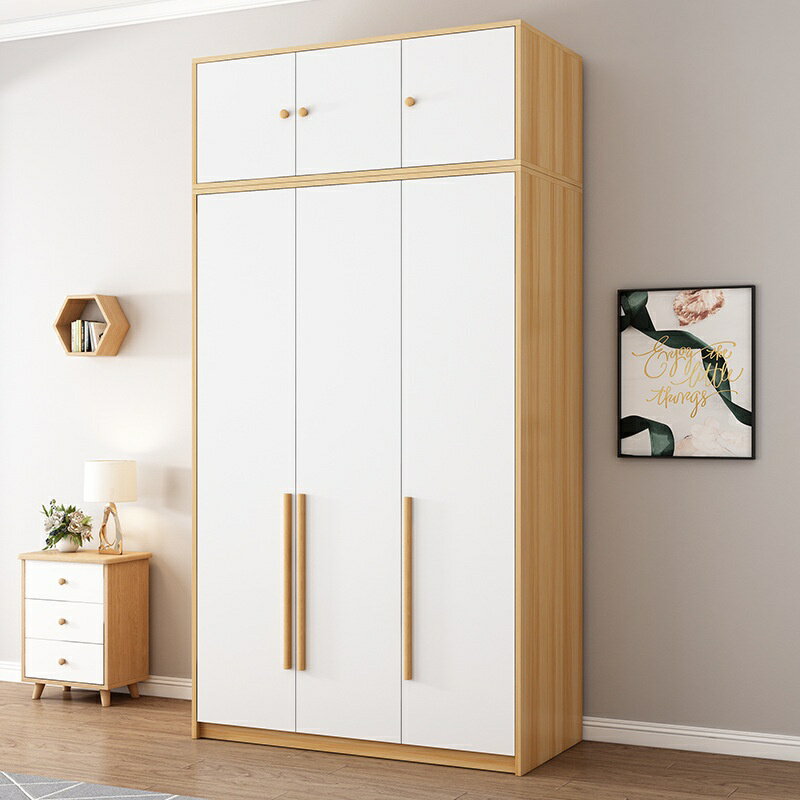 衣櫃家用臥室現代簡約板式衣櫥簡易平開門櫃子出租房工廠支持批發