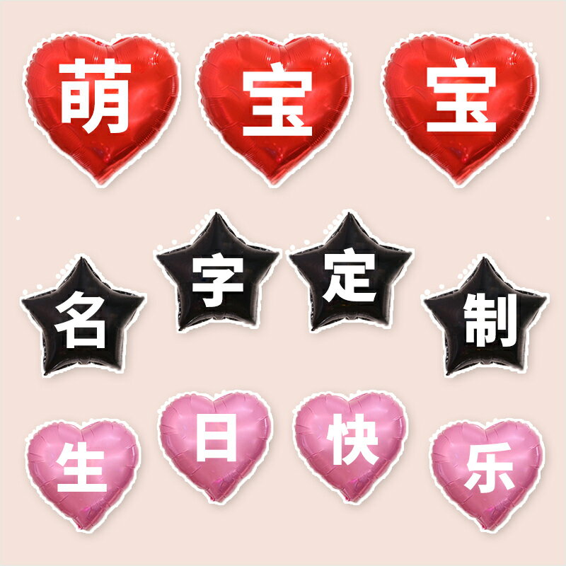 兒童生日佈置周歲百天寶寶生日派對名字訂制鋁膜氣球裝扮用品