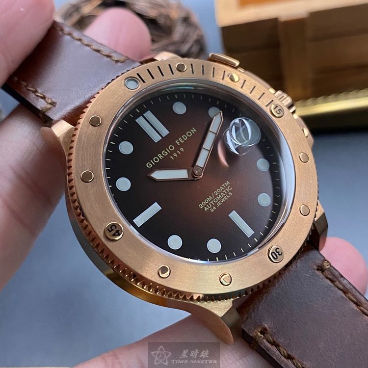點數9%★GiorgioFedon1919手錶,編號GF00026,44mm玫瑰金圓形精鋼錶殼,古銅色潛水錶, 運動錶面,咖啡色真皮皮革錶帶款,值得珍藏好物!【APP下單享9%點數上限5000點】 4