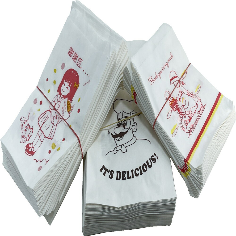 台製防油紙袋(100入)4兩.6兩.8兩 雞排袋 鹽酥雞 炸機 甜不辣 雞塊 雞翅 薯條 炸物 麵包袋(伊凡卡百貨)