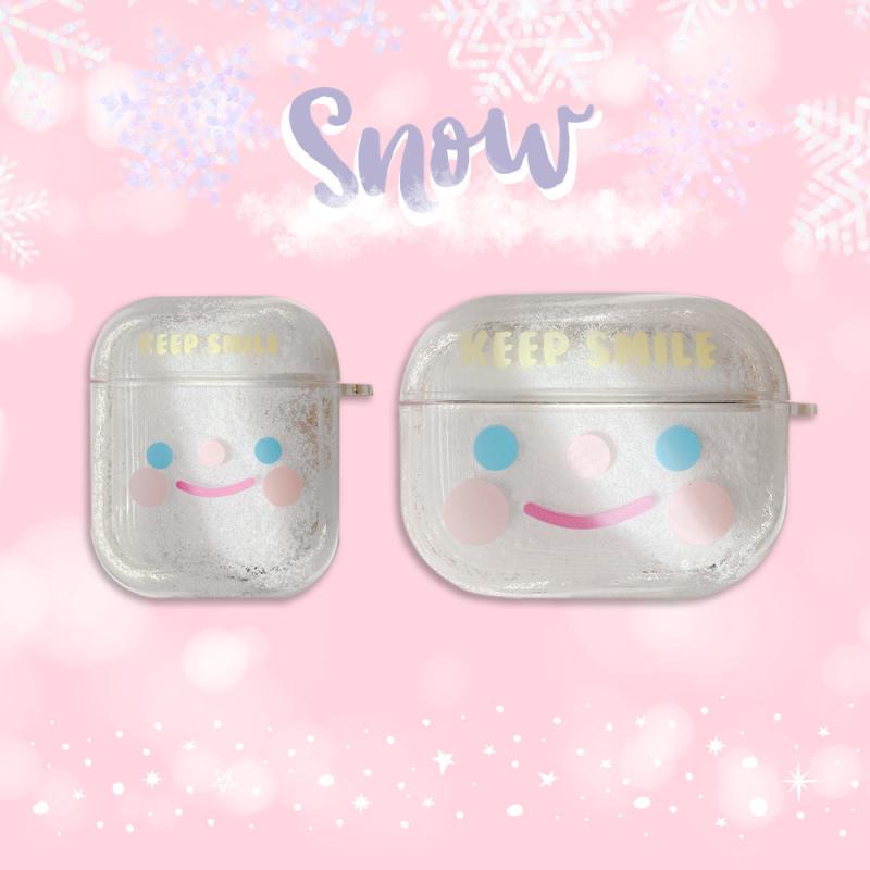 日韓笑臉卡通可愛簡約流沙閃粉airpods1代2代保護套蘋果無線藍牙耳機矽膠套新款airpodpro3防丟手繩套全包殼