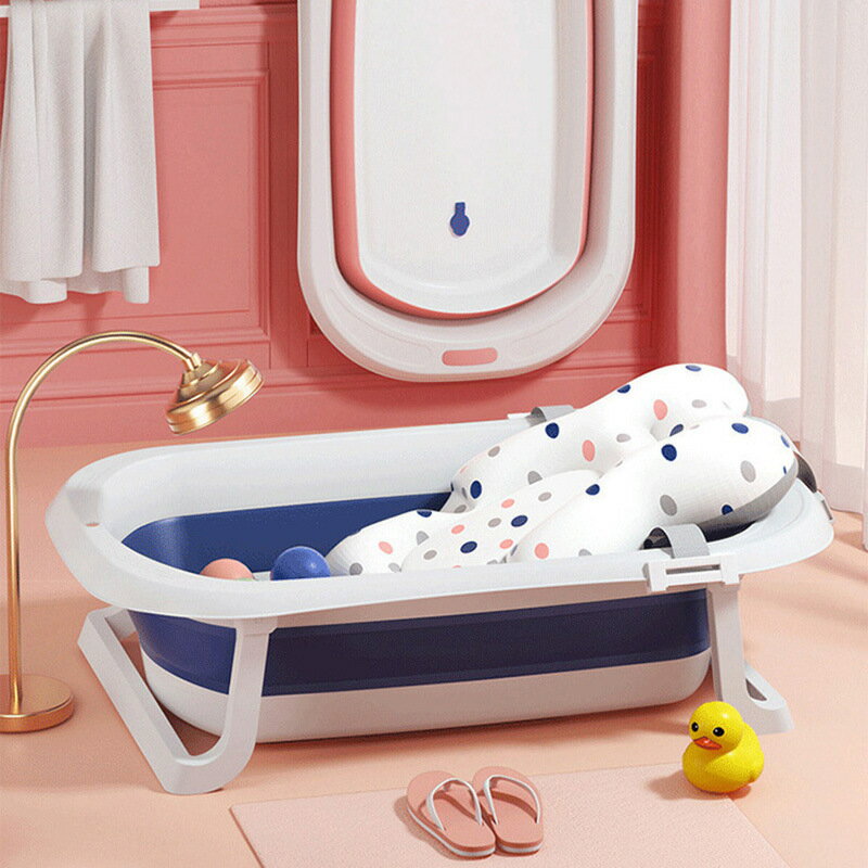 【免運】開發票 美雅閣| 嬰兒洗澡盆兒童折疊浴盆家用可坐躺新生兒大號浴桶寶寶泡澡桶套裝