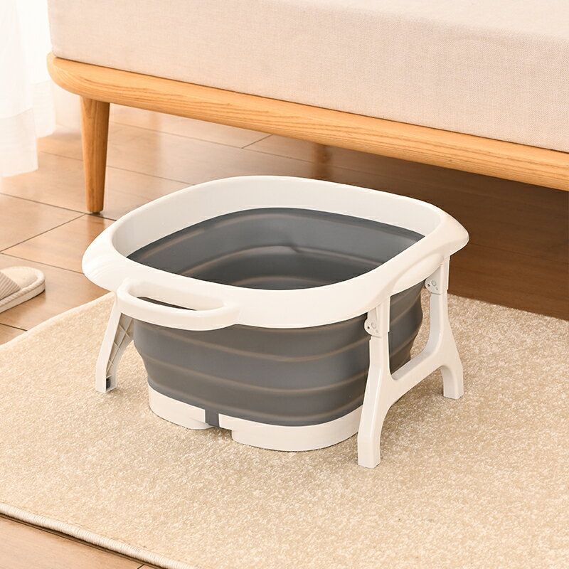 日本折疊泡腳桶塑料洗腳盆伸縮旅行便攜式按摩洗腳神器家用足浴盆