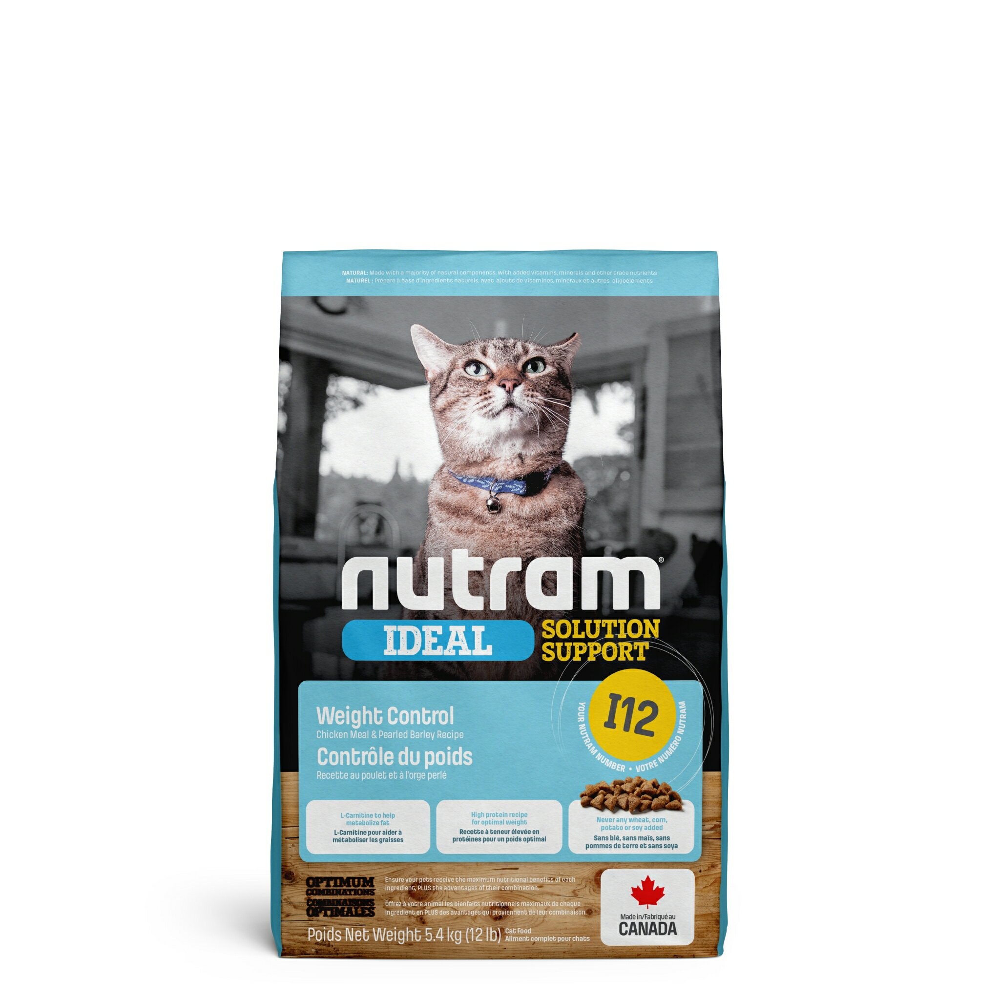Nutram紐頓 - I12體重控制全齡貓(雞肉+豌豆) 5.4Kg