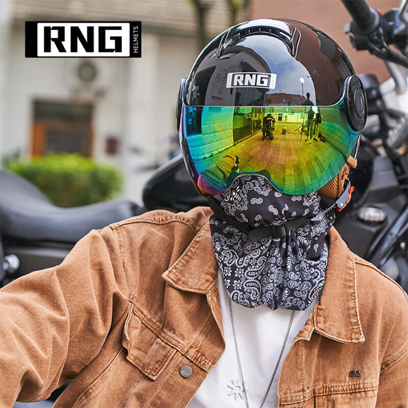 RNG新國標3C認證摩托車頭盔復古機車頭盔3/4男女用頭盔電動車頭盔