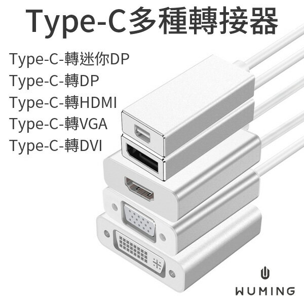 Type-C 轉接線 投影 傳輸 迷你 DP HDMI VGA DVI USB 螢幕連接線 高清 『無名』 Q04113