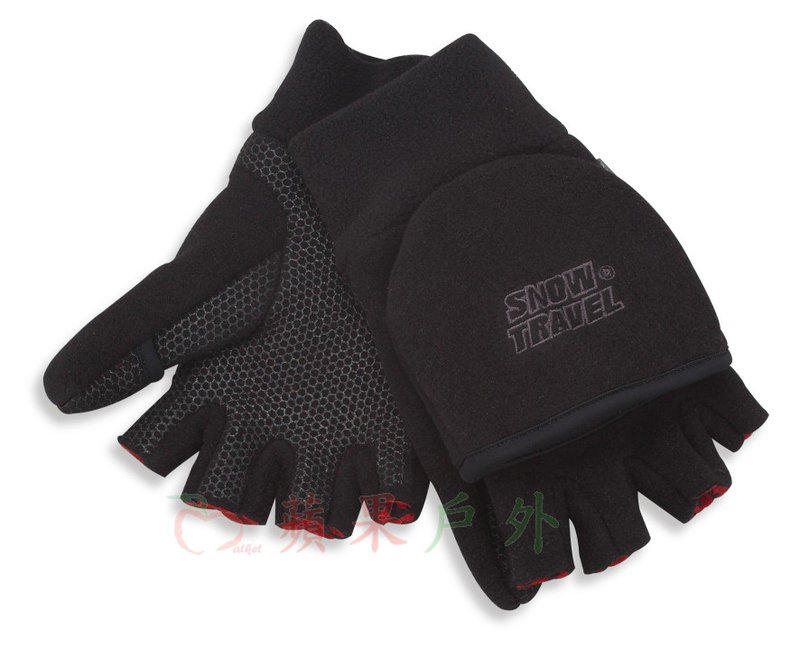 【【蘋果戶外】】Snow Travel 雪之旅 AR-47 美國 Polartec Windbloc 防風半指兩用手套 保暖手套