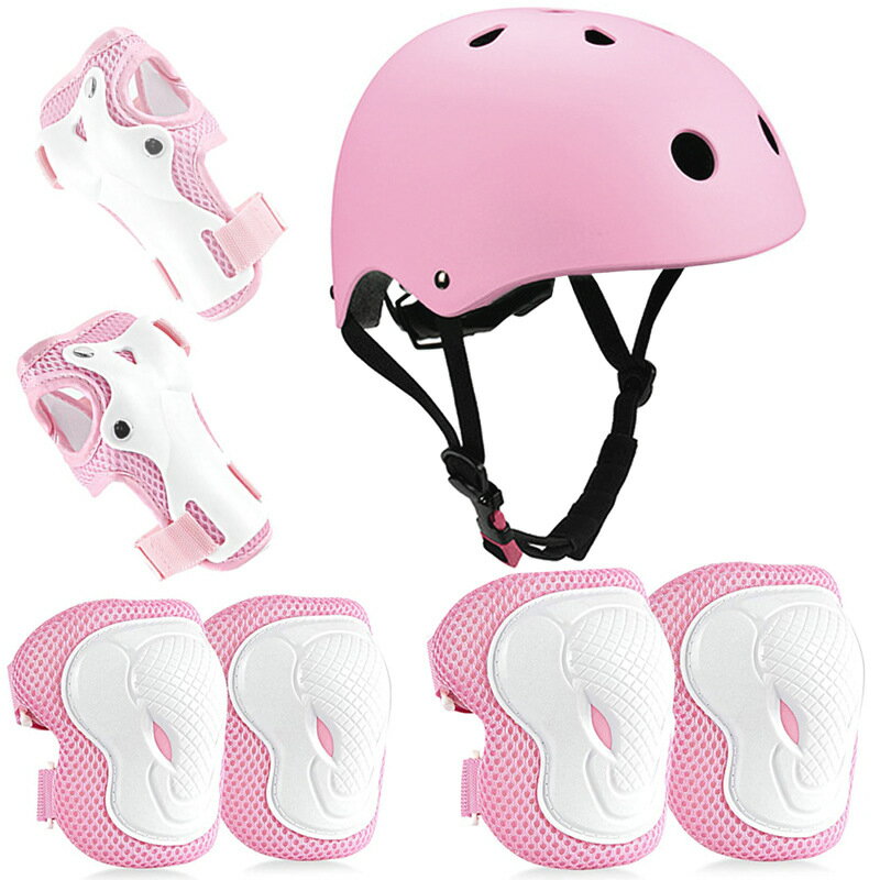 源頭批發平衡車運動溜冰鞋滑板頭盔護具輪滑兒童護具7件套裝