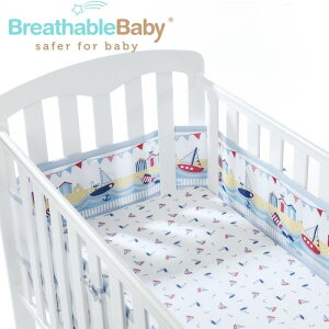 英國 BreathableBaby 透氣嬰兒床圍 全包型(18431海洋帆船款)★衛立兒生活館★