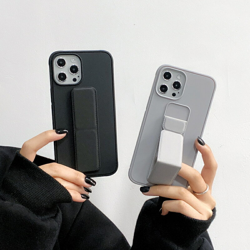 簡約折疊支架適用iphone12pro max蘋果11手機殼x/xs/xr男女7/8plus矽膠ins日韓個性創意全包邊防摔保護套