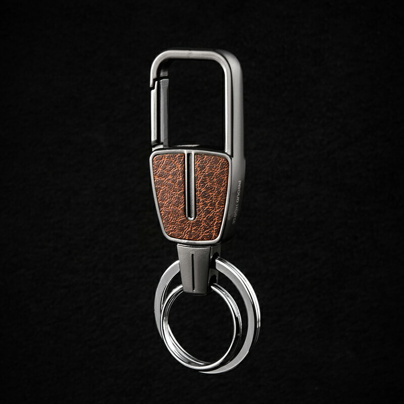 簡約雙圈男士腰掛鑰匙扣創意個性汽車鑰匙鏈鑰匙圈環鎖匙扣185
