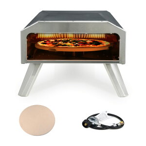 自動旋轉商用燃氣披薩烤箱不銹鋼耐用的戶外烤面包機家庭披薩
