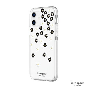 Kate Spade Scattered Flowers iPhone 12/12 Pro 6.1吋 黑白小花+金色鑲鑽透明殼