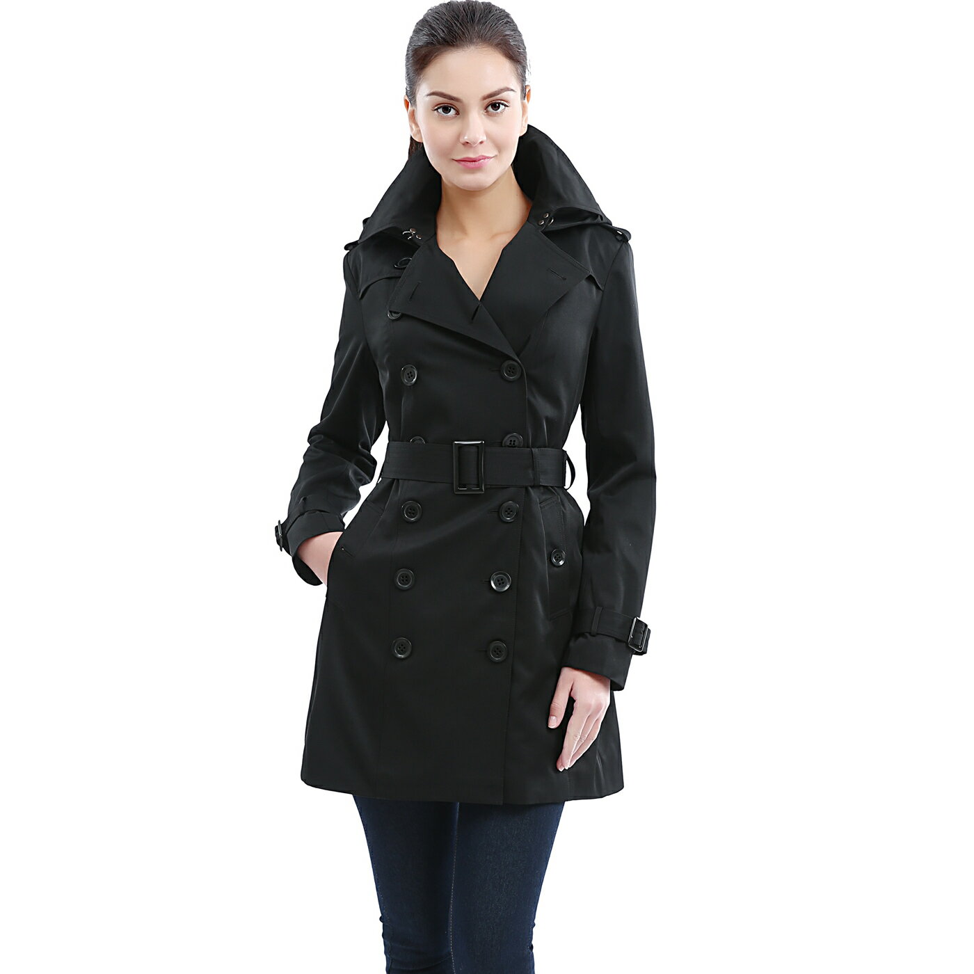 women's trench coat with hood waterproof