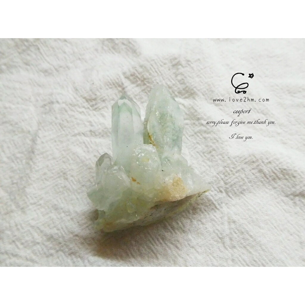綠幽靈晶簇 21965/綠幽靈水晶/水晶飾品/ [晶晶工坊-love2hm]
