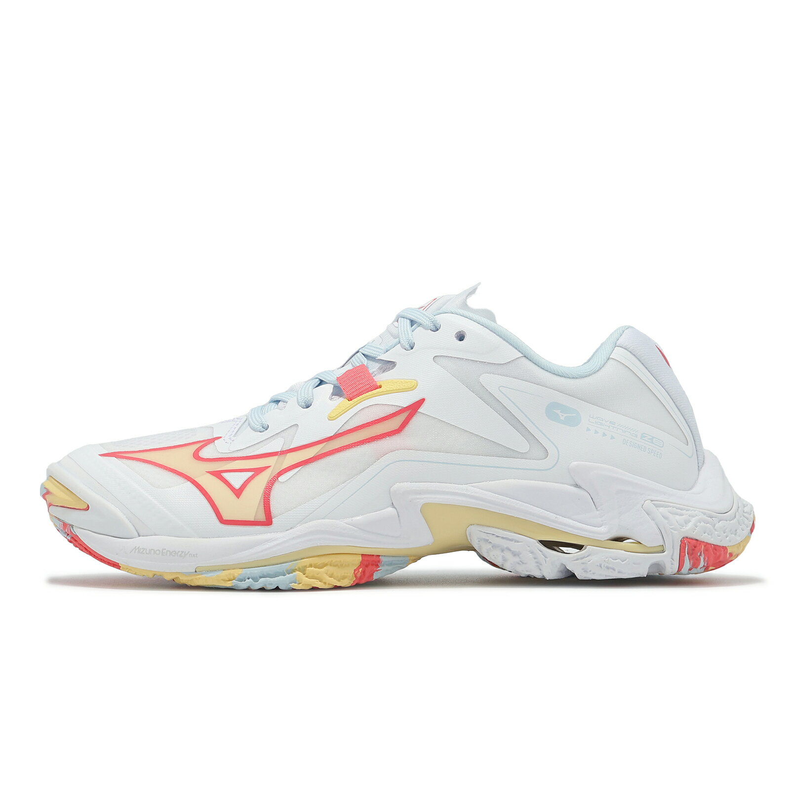 Mizuno 美津濃 排球鞋 Wave Lightning Z8 女鞋 白 彩 包覆 避震 室內運動 羽排鞋 美津濃