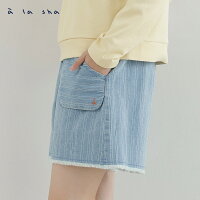 a la sha 貓耳口袋條紋洗舊短褲 a la sha 貓耳口袋條紋洗舊短褲