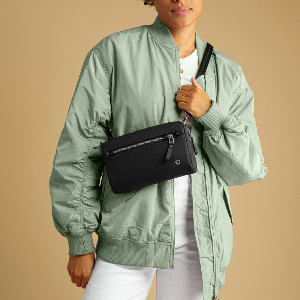 .｜享趣戶外｜ 澳洲《Pacsafe》W 三用防盜手拿側背包 1L  20461100-黑色