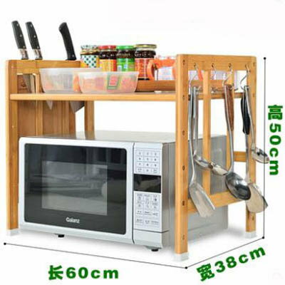 【原色一層60長楠竹微波爐架-60*38*50cm-1套/組】廚房置物架多功能儲物架-7201009