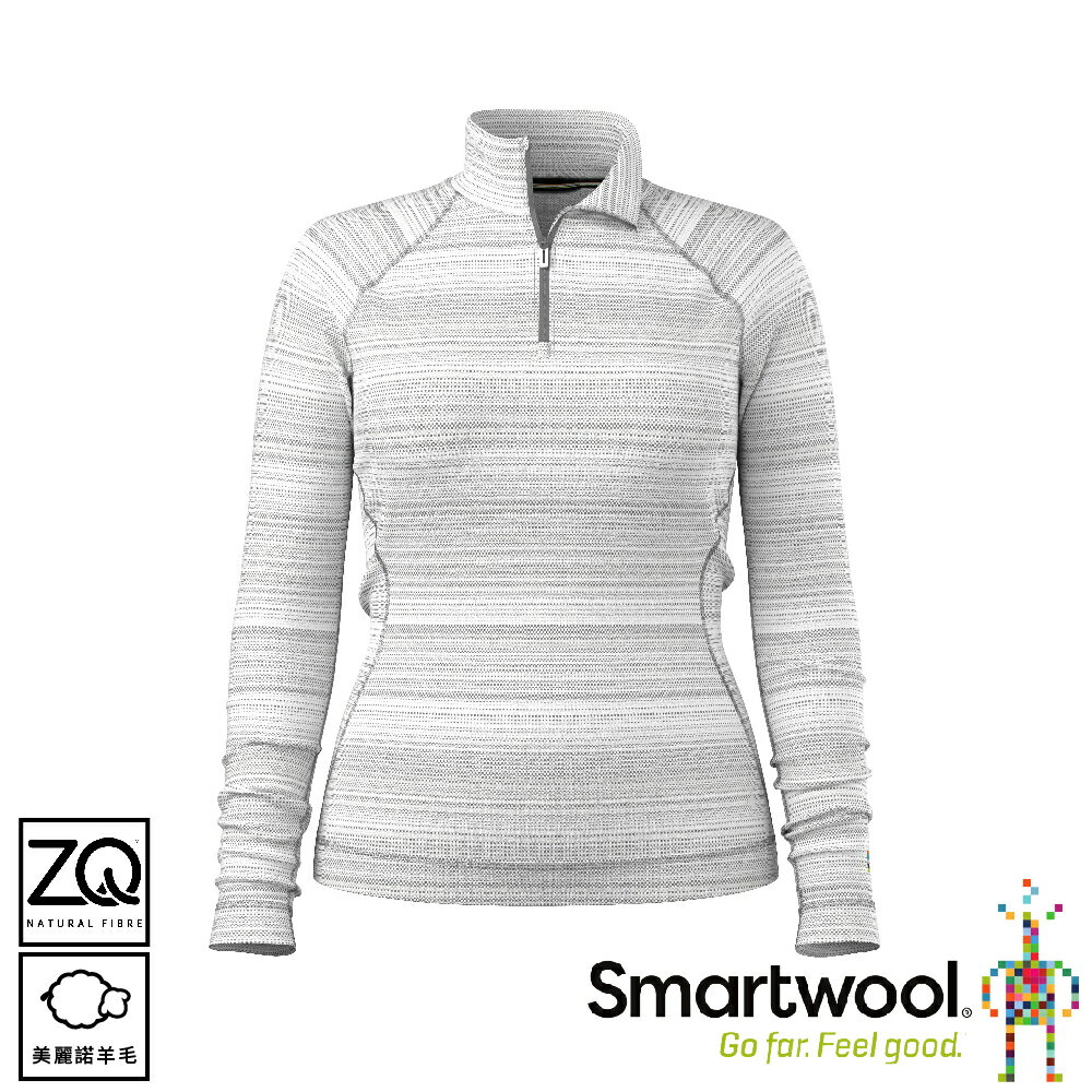 【SmartWool 美國 女 Thermal 美麗諾羊毛長袖拉鍊T《層次淺灰》】SW002829/排汗衣/機能衣/長T