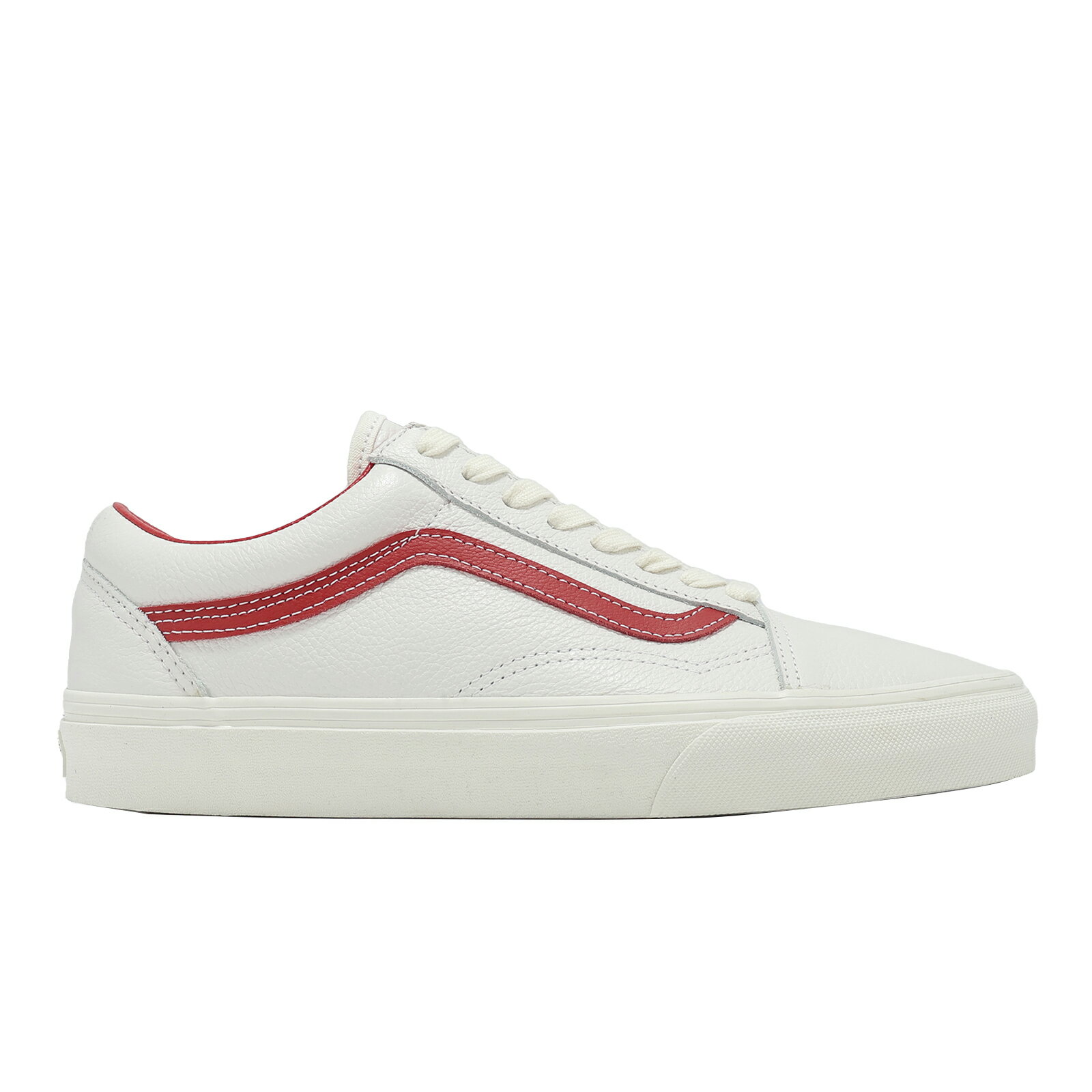 Vans 休閒鞋 Old Skool 男鞋 女鞋 白 紅 皮革 小白鞋 復古 百搭 VN000CP5BDU #雙12限定 4