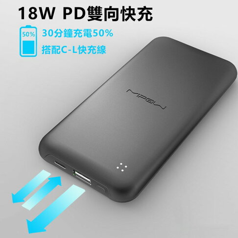 【MIPOW】SPT02 PD雙向快充18W薄型行動電源10000mAh大容量【APP享6%回饋】 1