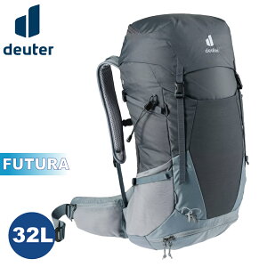 【Deuter 德國 FUTURA 32L 透氣網架背包《黑/水藍》】3400821/輕量登山包/自行車背包/健行包