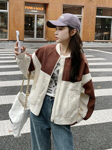 香港棒球服外套女春秋夾克上衣短款休閒潮流街頭小眾