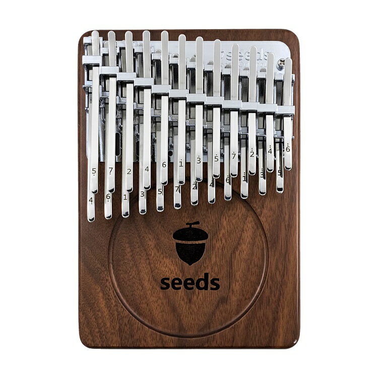 【新品】seeds果實拇指琴24音哥倫布雙層黑胡桃木板式卡林巴琴kalimba手指琴樂器