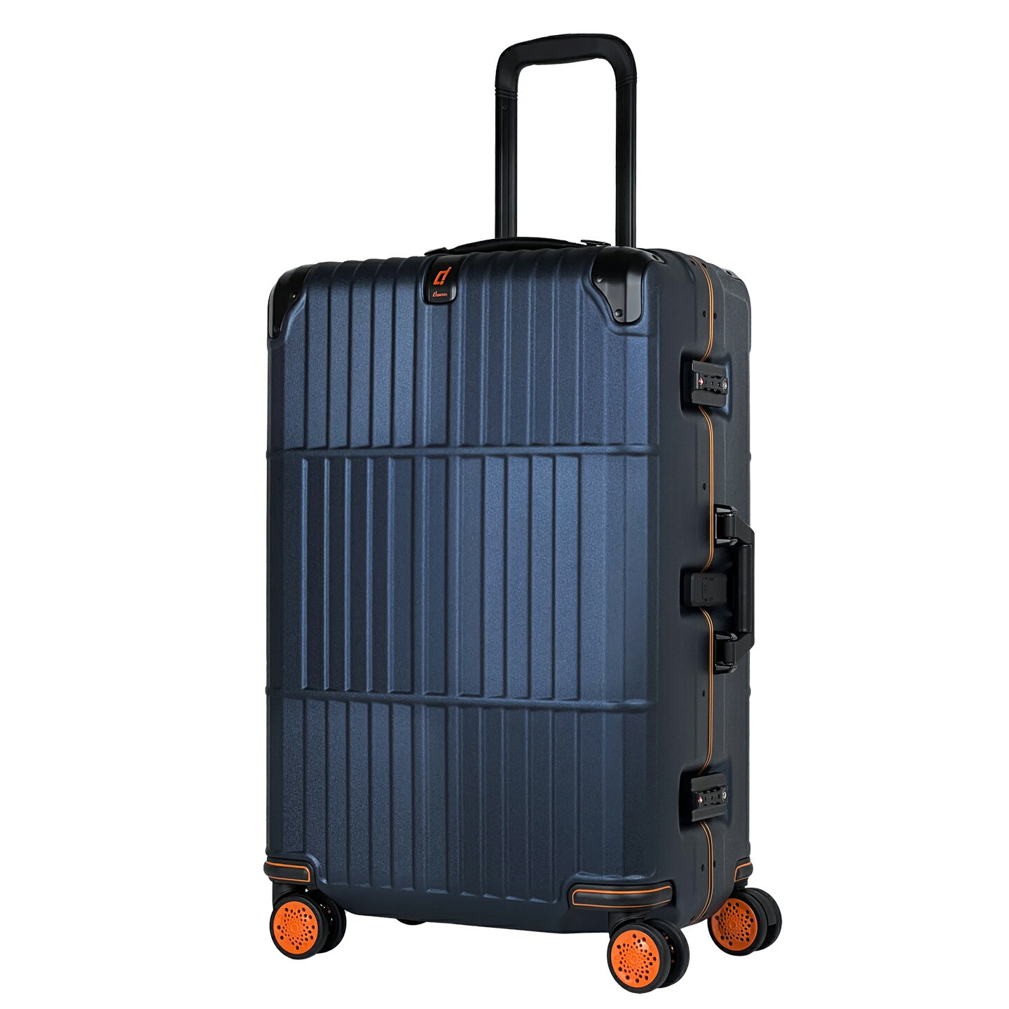 【departure】《登峰造極細鋁框 橘框煞車箱》行李箱-27吋 深藍電子紋