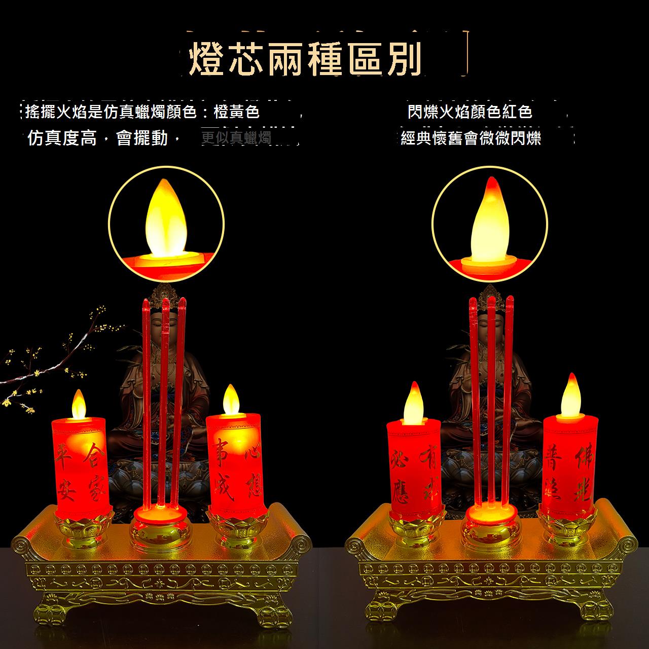 led電子模擬蠟燭燈搖擺燈閃爍燈供佛喬遷家用供奉插電供財神燈