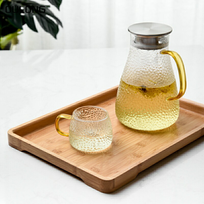 竹木早餐托盤茶盤大號長方形茶托盤水果盤圓形茶水盤餐廳托盤 1