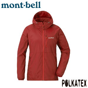 【Mont-Bell 日本 女 WIND BLAST Parka 連帽風衣《鮮紅》】1103323/防潑外套/連帽外套