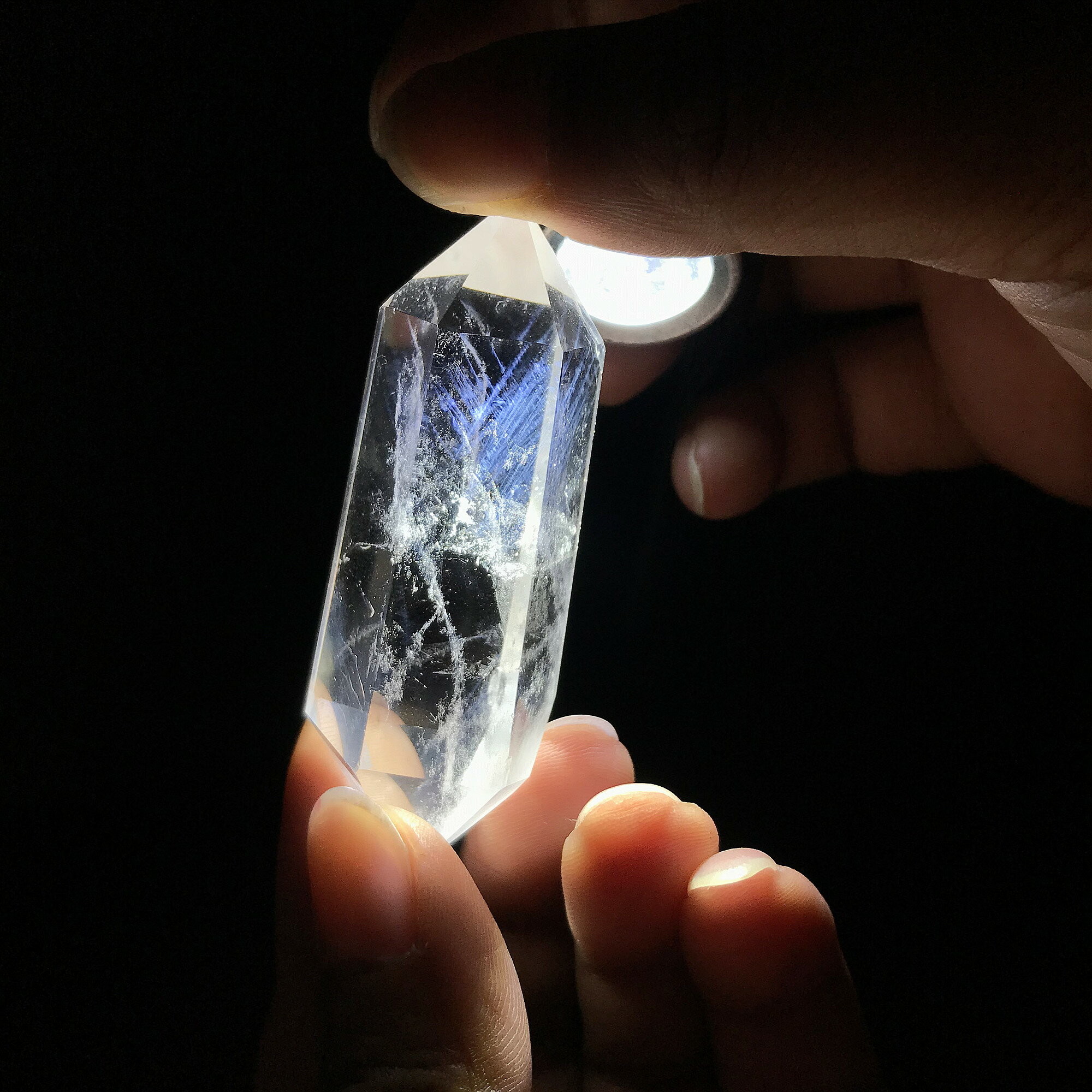 天然白水晶柱藍針水晶彩虹水晶高頻智慧鏈接幸運石天使的翅膀| 協貿國際