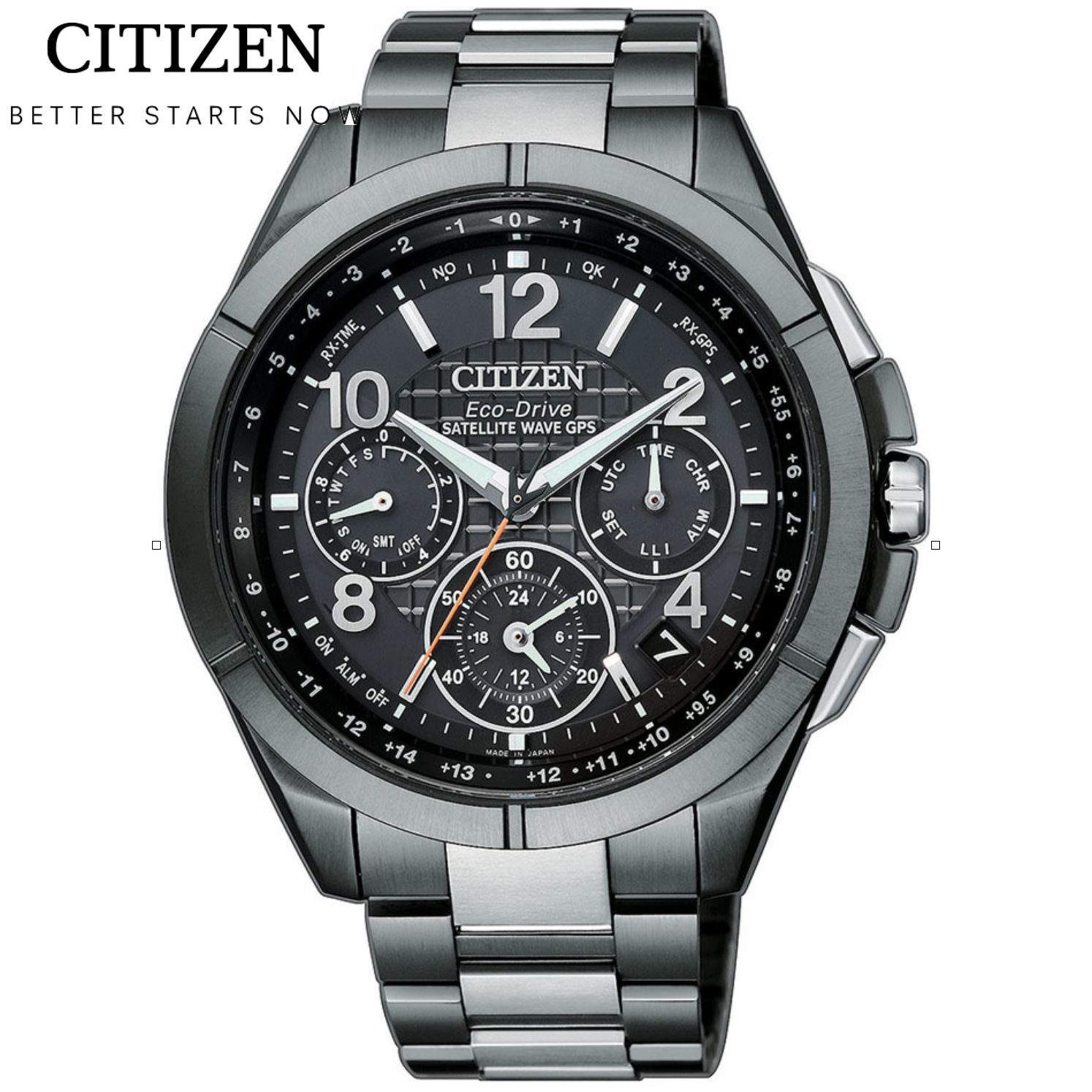 CITIZEN星辰錶 光動能GPS衛星對時 CC9075-52E 黑x灰/43.5mm