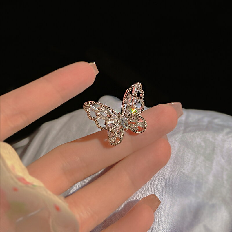 蝴蝶結鋯石耳骨夾耳環年新款潮耳飾時尚氣質高級感冷淡風耳釘