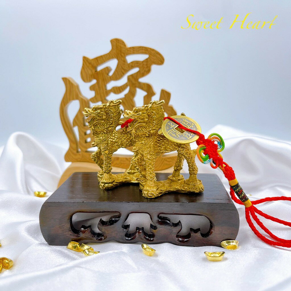 Sweet Heart 田芯開運精選 💯👍擋煞 門對門 樑煞❤️銅麒麟 踩八卦 一對 小 含加持開光