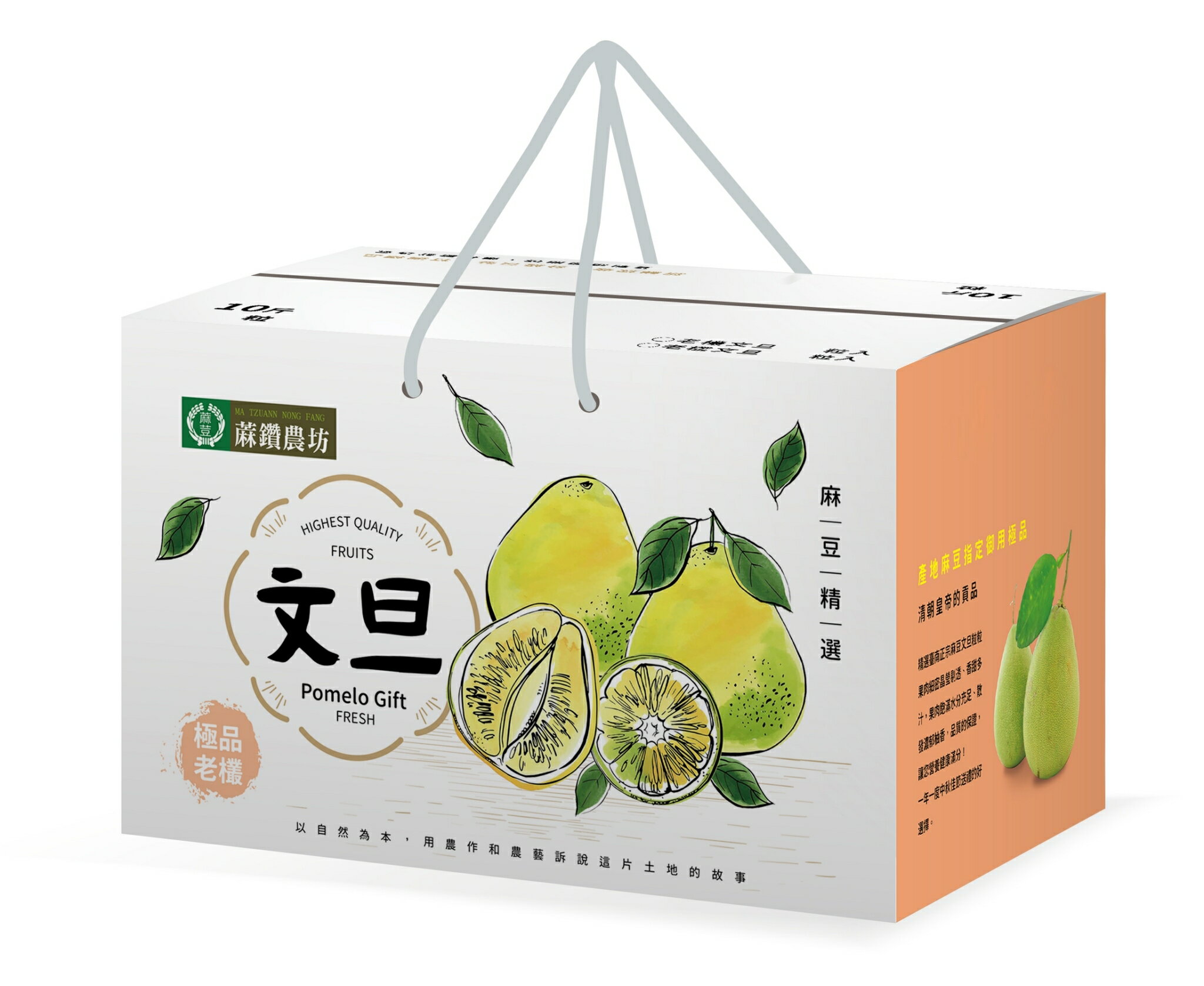 【明年請早】精品-麻豆文旦老欉禮盒10斤/箱(約11-12粒)