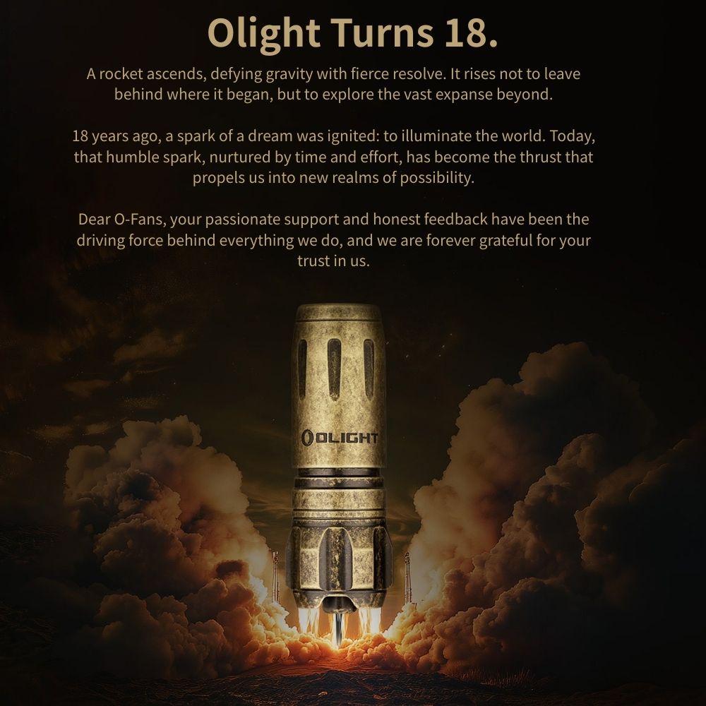 【翔準AOG】Olight i18 黃銅180流明 鑰匙圏燈 強弱兩檔 旋轉調光 隱藏式充電口 TYPE-C