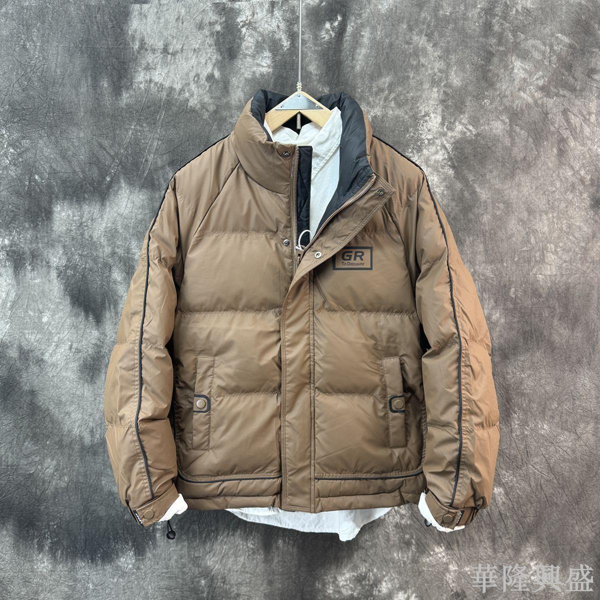 華隆 男士羽絨服冬季2024新款潮牌帥氣高階加厚拼色立領衣服冬裝男外套
