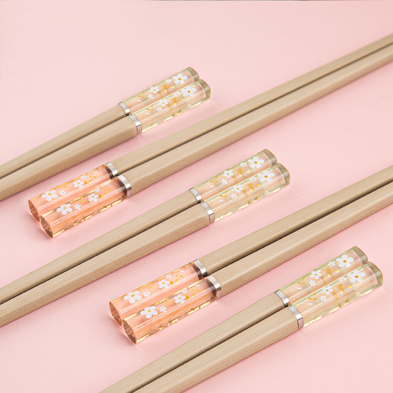 日式櫻花合金筷子家用高檔防滑防霉耐高溫不發霉高顏值輕奢風高端