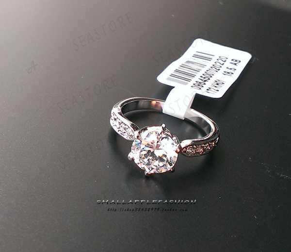 限時卡地同款八心八箭六爪2兩克拉模擬鉆戒指環結婚禮送盒