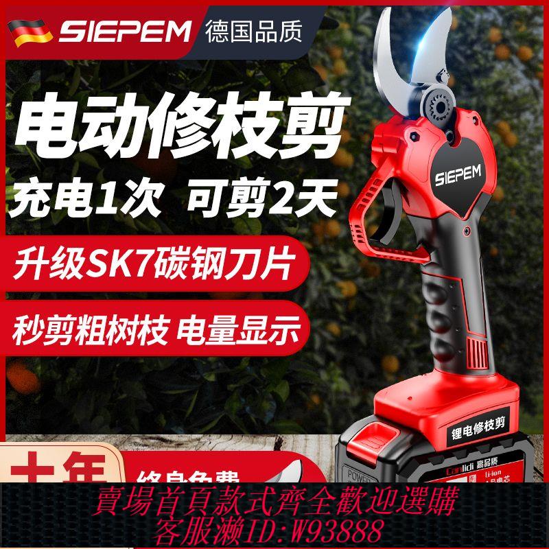 【公司貨 最低價】德國進口電動剪刀修枝剪刀果樹充電式液晶無線鋰電園藝園林粗枝