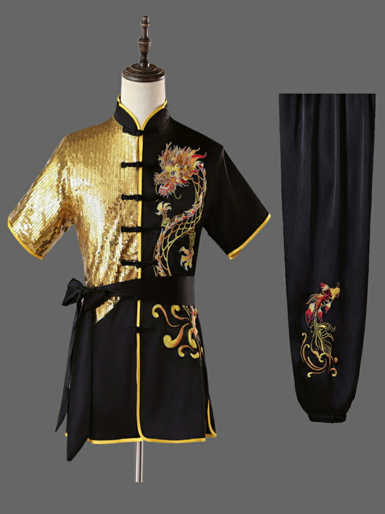 【品質高 價格低】打統編兒童武術服學生武術體考比賽服運動會武術表演服裝成人武術表演服 3
