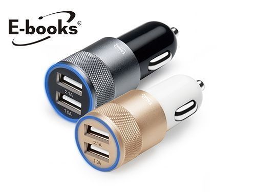 公司貨 全新 現貨 E-books B19 車用3.1A 雙孔USB鋁製充電器 2台裝置同時充電 多重電流保護裝置【APP下單最高22%回饋】
