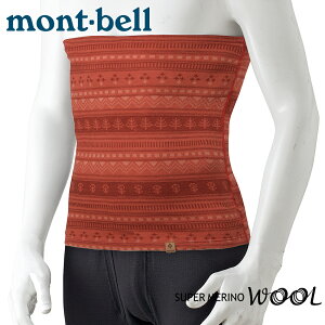 【 Mont-Bell 日本 JACQUARD保暖肚兜《紅》】1107167/登山/滑雪/羊毛