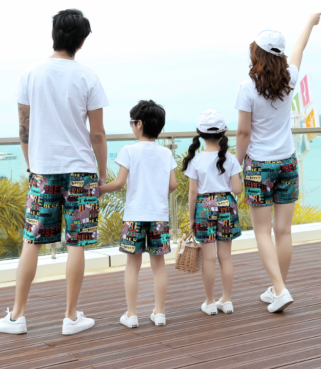 親子裝 大尺碼 親子套裝 純棉t恤+短褲 母女裝 全家福 櫻桃嚴選 T恤 一家三口 一 家四口 全家裝 情侶裝 7
