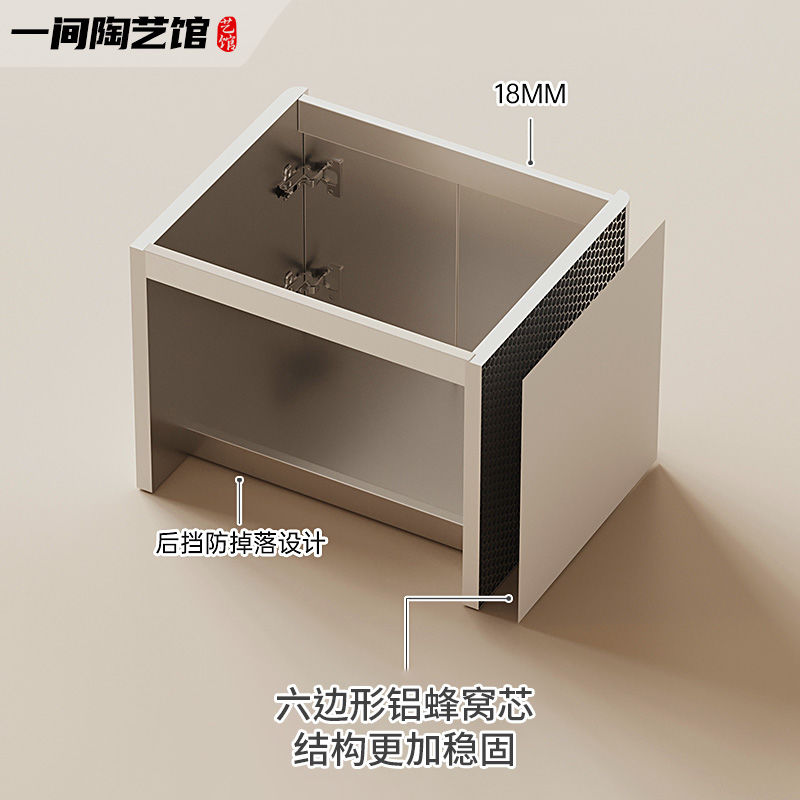 免運 浴室櫃 洗手盆 極簡風小戶型窄小洗手盆蜂窩太空鋁洗臉盆浴室柜組合圓角陶瓷一體特惠/開立發票 全館8折H0915 8