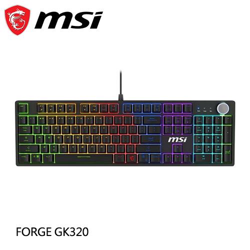 MSI 微星 FORGE GK320 RED TC 機械紅軸 電競鍵盤