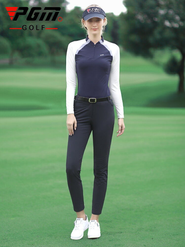 PGM 2021新品高爾夫服裝女士長袖衣服高彈時尚女裝上衣長褲子套裝